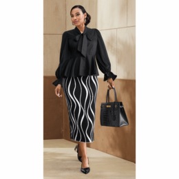 Gemma Graphic Knit Skirt, , large