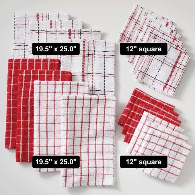 Color Connection 20-piece Kitchen Towel Set, Delicious Red, large