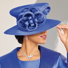 Faith Hat with Ribbons and Rhinestones, , large