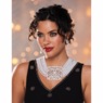 Faux Pearl Crystal Vintage Necklace and Earring Set, , large