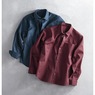 2-Pack Solid Twill Shirts, Navy Wine, large