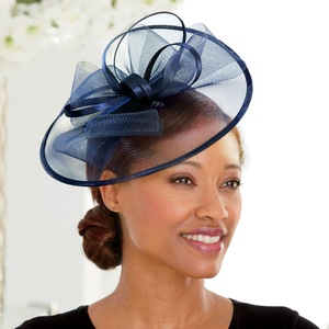 Navy Fascinator, , large