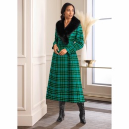 Pippa Plaid Coat, , large