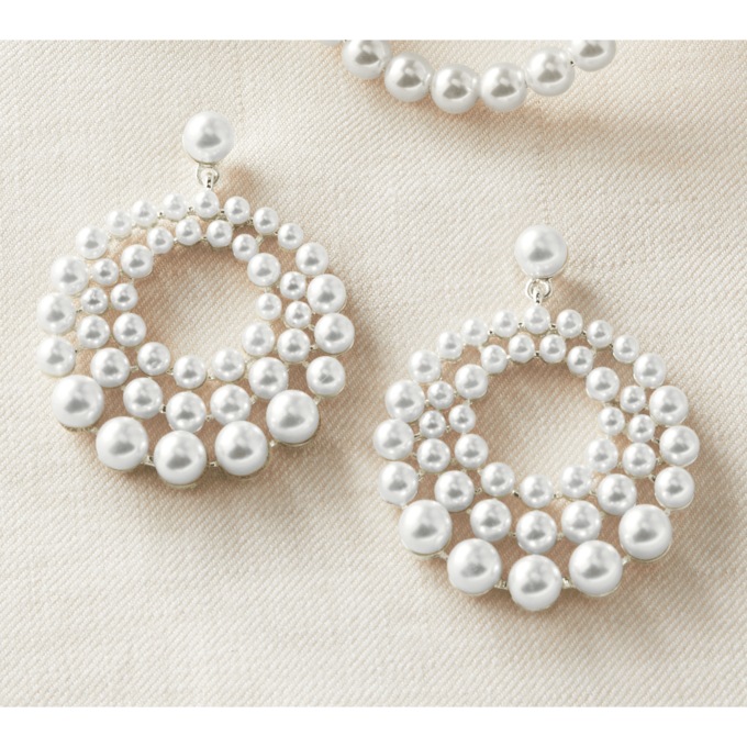 Faux-Pearl Earrings, , large