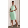 Pearl-Trim Cape Jacket Dress, Green, large