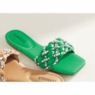 Classique Studded Woven Slide, , large