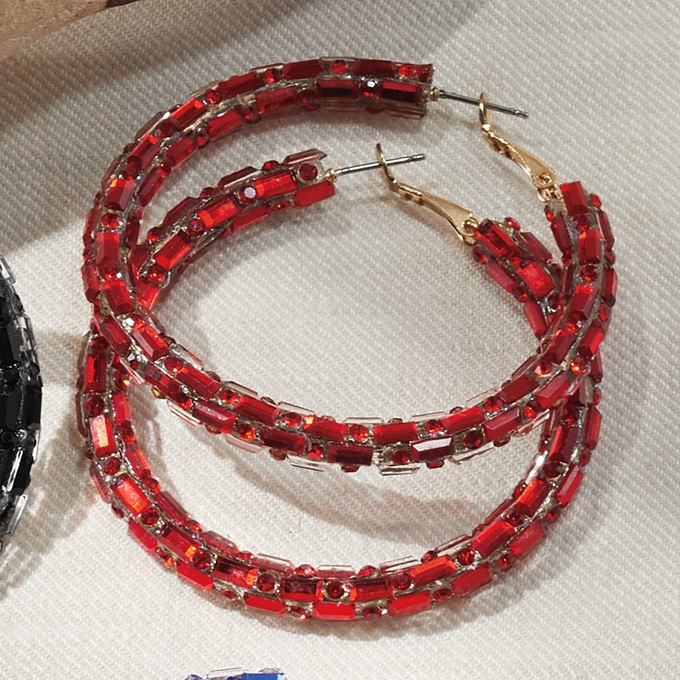Crystal Color Hoops, , large