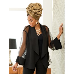 Cali Crepe Swing Jacket, , large