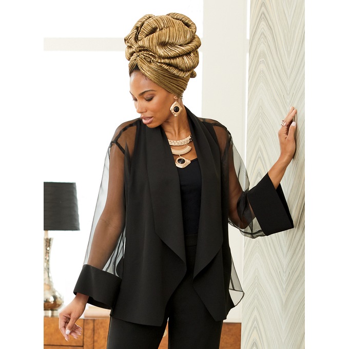 Cali Crepe Swing Jacket, , large