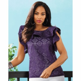 Amira Ruffle Shirt, , large