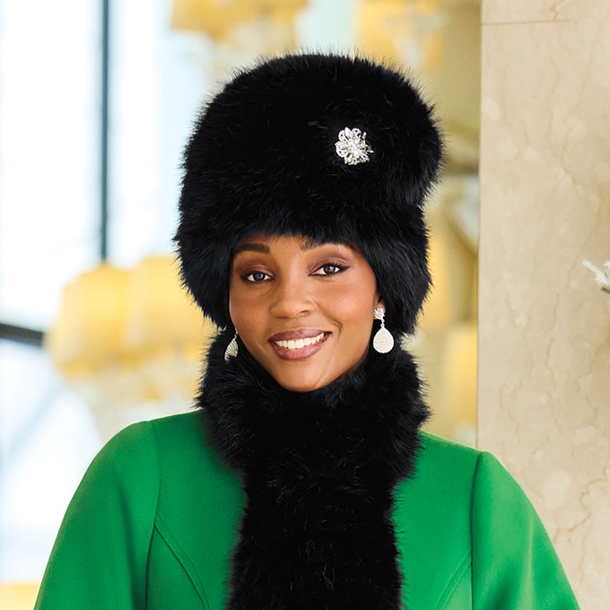 Faux-Fur Pillbox, , large