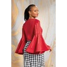 Zola Bell Sleeve Top with Pleated Ribbon Accents, , large