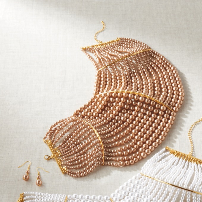Wide-Collar Necklace & Earrings Set, , large