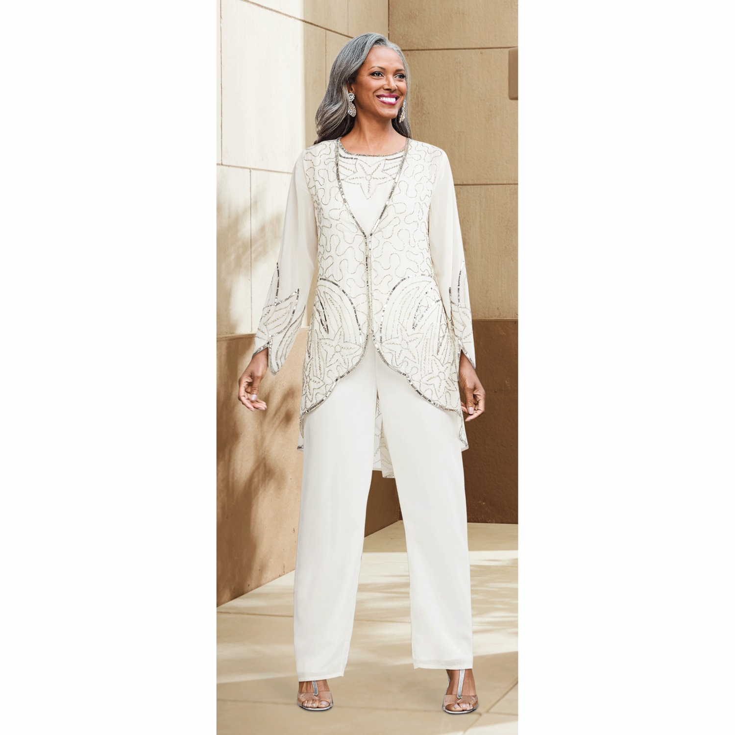 Ashro white pantsuit top