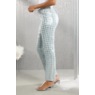 Sequin Houndstooth Stretch-Denim Slim-Leg Jean, Light Wash, large