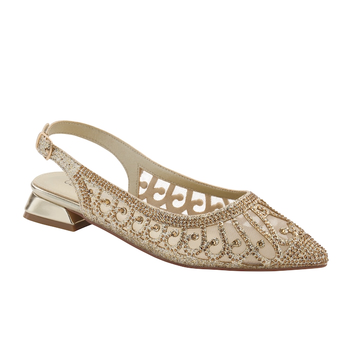 Classique Glitter & Mesh Sparkling Slingback for Women with 1&rdquo; Metallic Heel, , large