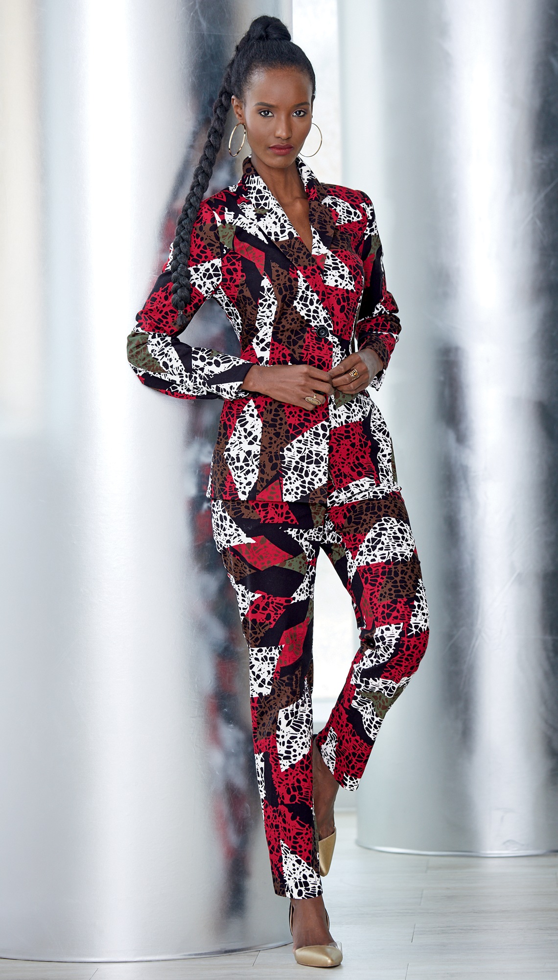 dressy red pantsuit