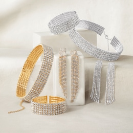 Crystal Choker, Cuff &amp; Earring Set, , large