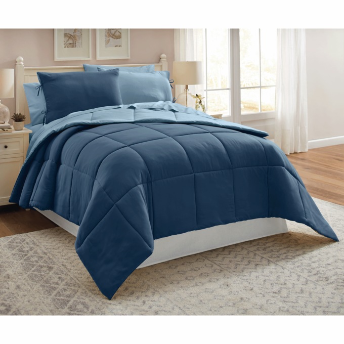 Color Connection Reversible Down-Alternative Comforter Set, , large