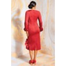 Rosetta Midi Sheath Dress for Women with Rhinestone-Studded Rosette Detail, , large
