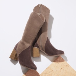 Classique Faux-Suede Colorblock Boot, , large