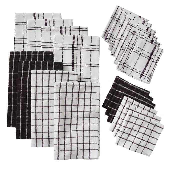 Color Connection 20-Piece Kitchen Towel Set in Absorbent Cotton, , large