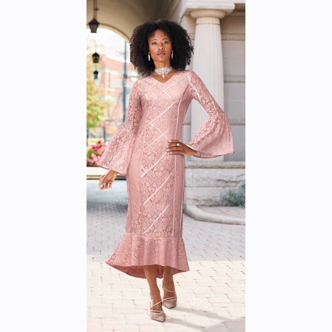 Lelani Lace Peplum Dress, , large