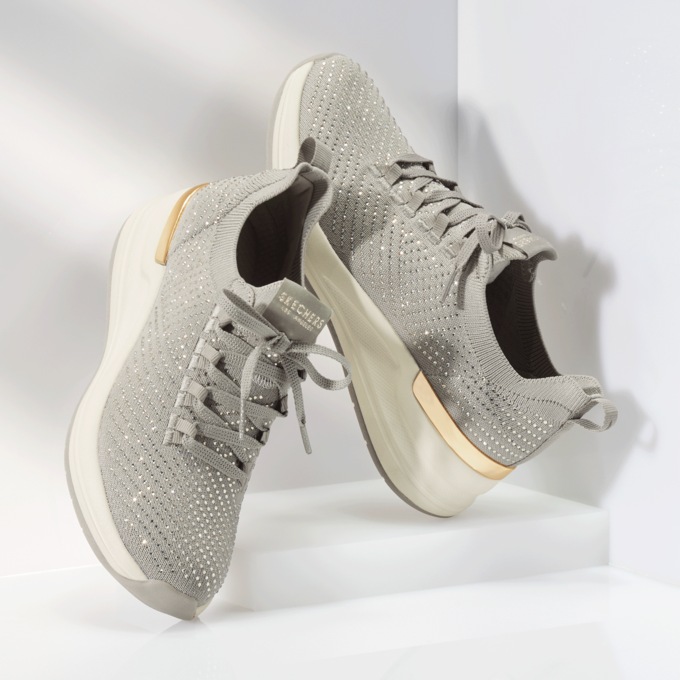 Skechers Women's Billion 2 Feelin' Knit Slip-On with Rhinestones, , large