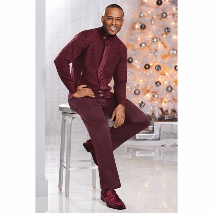 Stacy Adams Cardigan Pant Set, , large