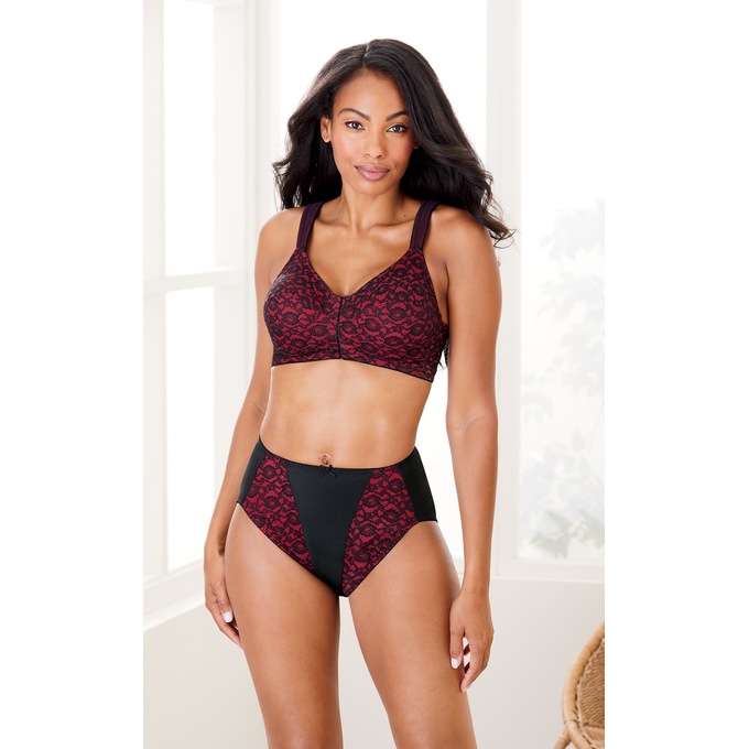 Allover Lace-Front Close Bra, , large