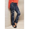 Expression Rhinestone Affirmation Slim-Leg Jeans in Stretch Denim, , large