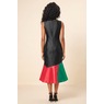 Waikina Colorblock Asymmetrical Midi Jacket Dress with Peplum Ruffle, , large