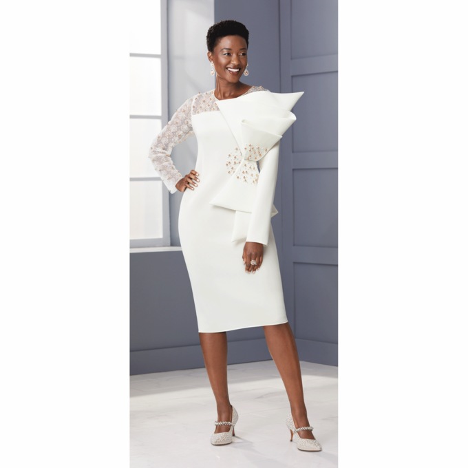 Larissa Embellished Bow Sheath Dress, , large