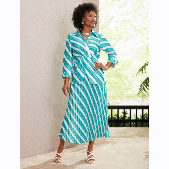 Linnea Pleated Skirt Suit, , large