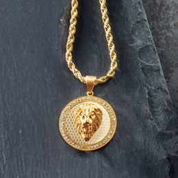 Men&#39;s Majesty Lion of Judah Goldtone Pendant, , large