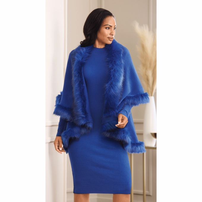 Nika Sweater Dress, Cobalt, large