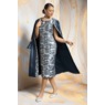 Shakese Metallic-Jacquard 2-Piece Midi Jacket Dress with Bell Cuffs, , large