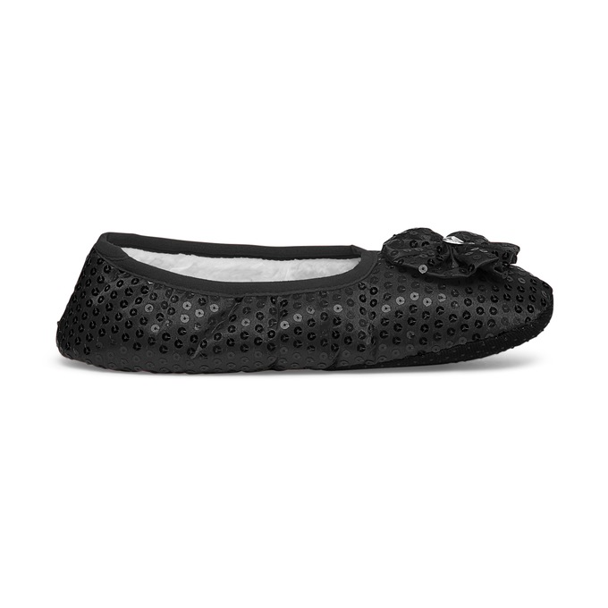 Women's Sequined Footie Slippers, , large