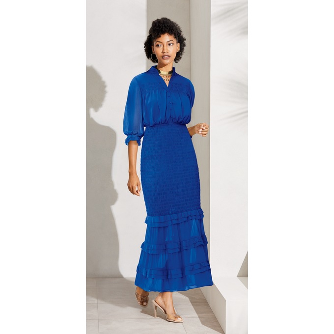 Alexandrine Smocked Maxi Dress, , large