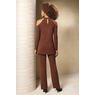 Stacia Studded Pant Outfit for Women with Cold-Shoulder High-Neck Top, , large