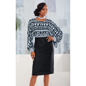 Shelby Blouson Rhinestone Dress, , large