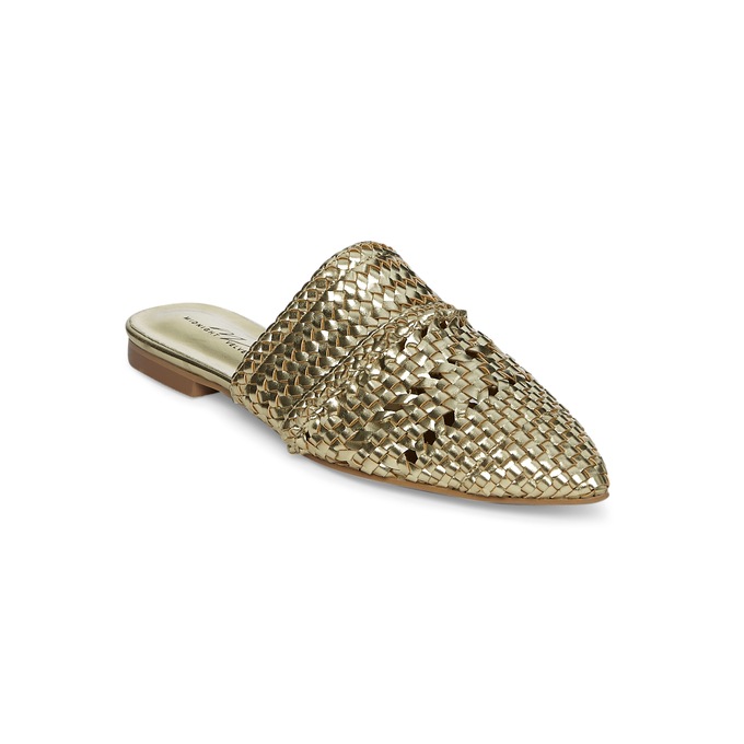 Woven Mule, Gold, large