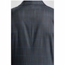 3-Piece Blue Windowpane Plaid Suit with Jacket, Pants and Contrasting Button-Down Vest, , large