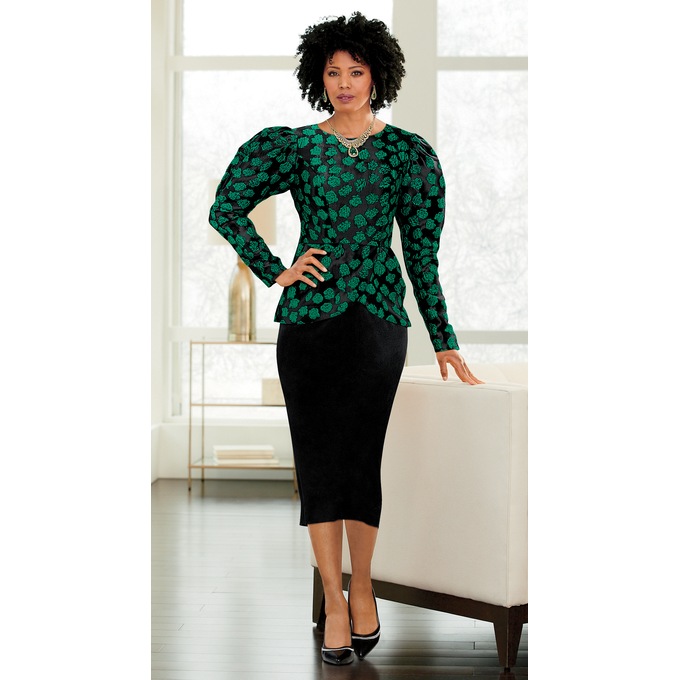 Holiday Velvet Pencil Skirt, , large