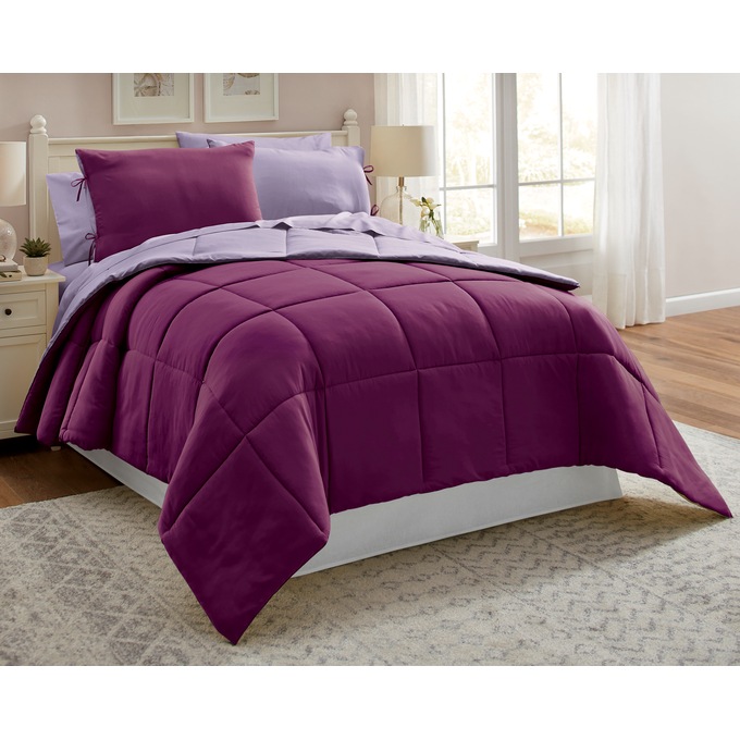 Color Connection Reversible Down-Alternative Comforter Set, , large