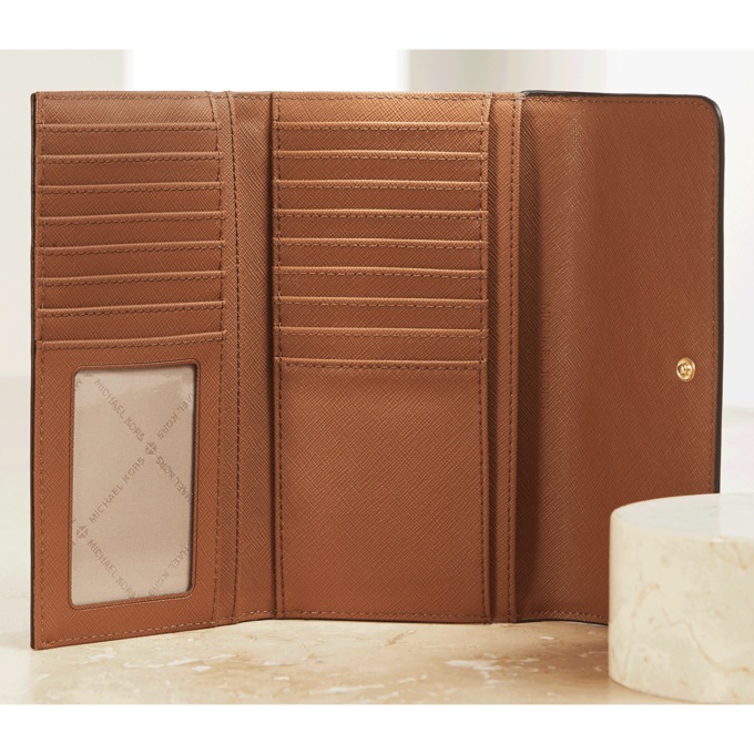 Michael Kors Jet Set Trifold Wallet, Luggage Brown, large