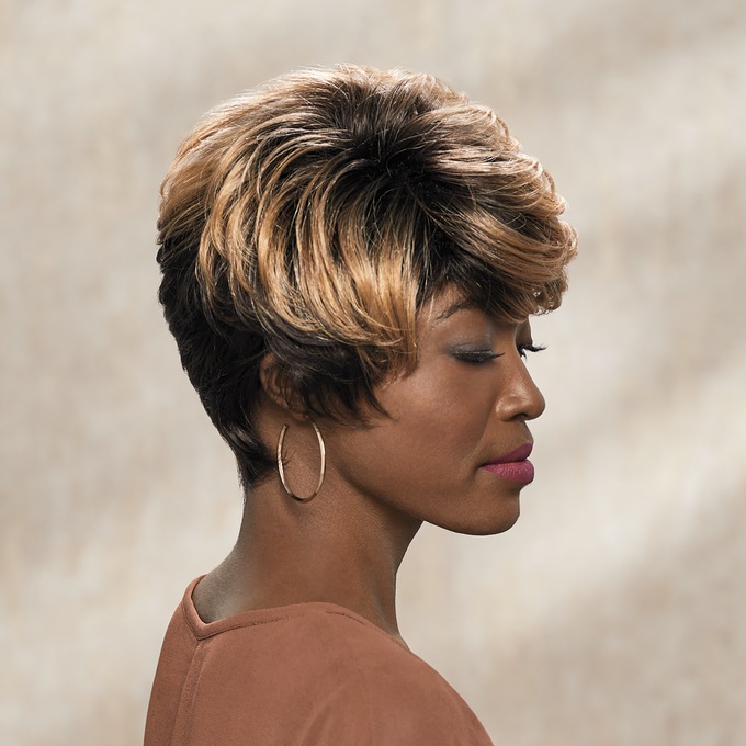 Broadway Wig, Medium Dark Brown Blonde Frost, large