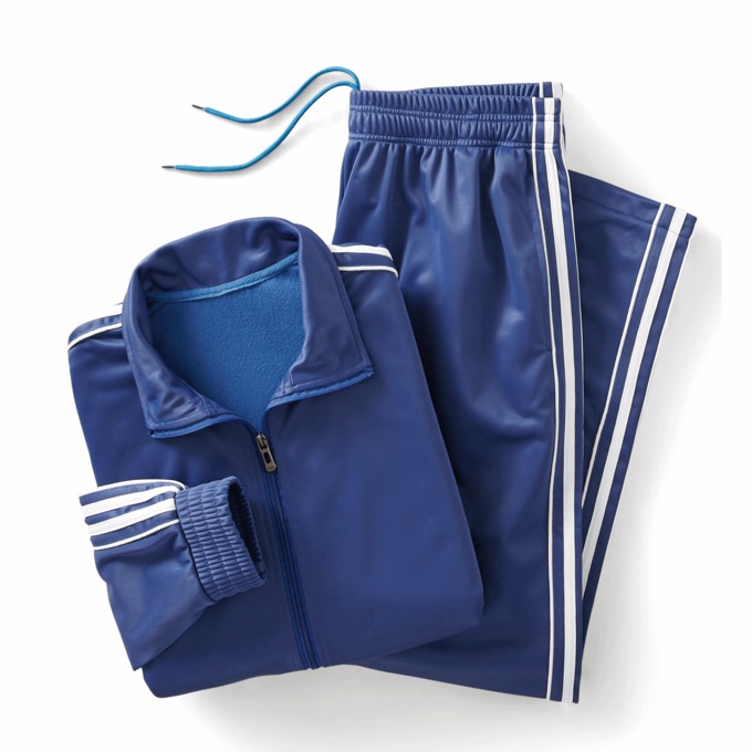 Casual 2 Piece Men's Active Set with Side Stripe Accents, Cobalt, large