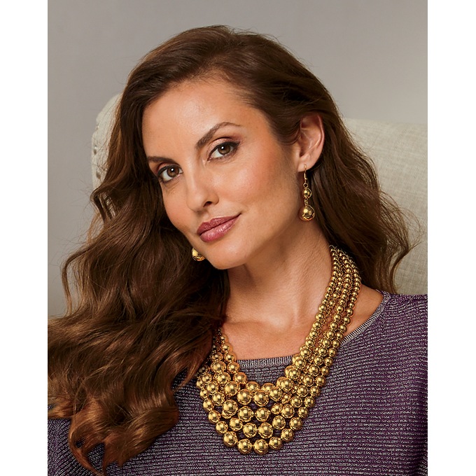Multi-Strand Bead Necklace and Earring Set, , large