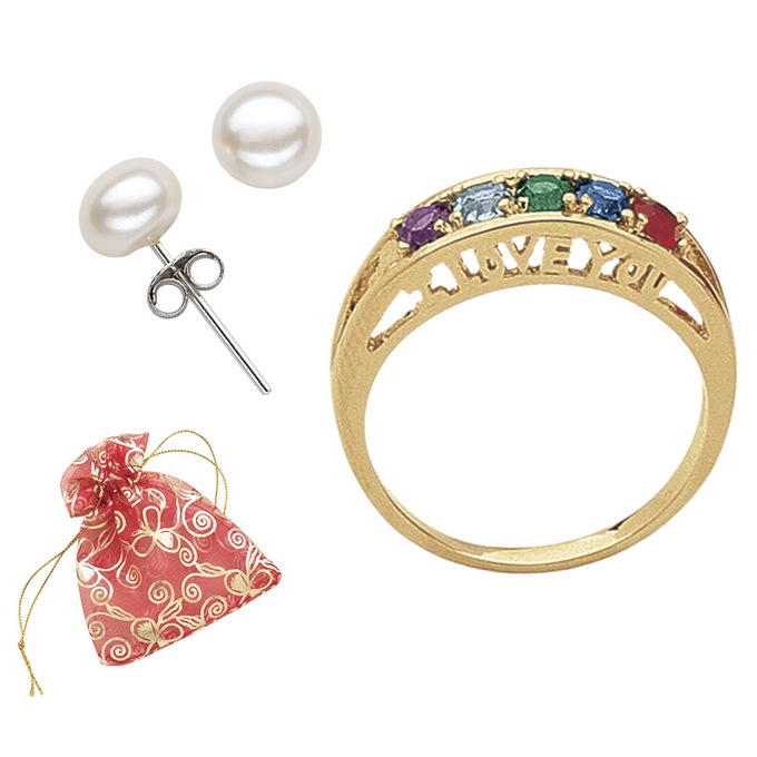 Personalized Family Ring, Silvertone, large
